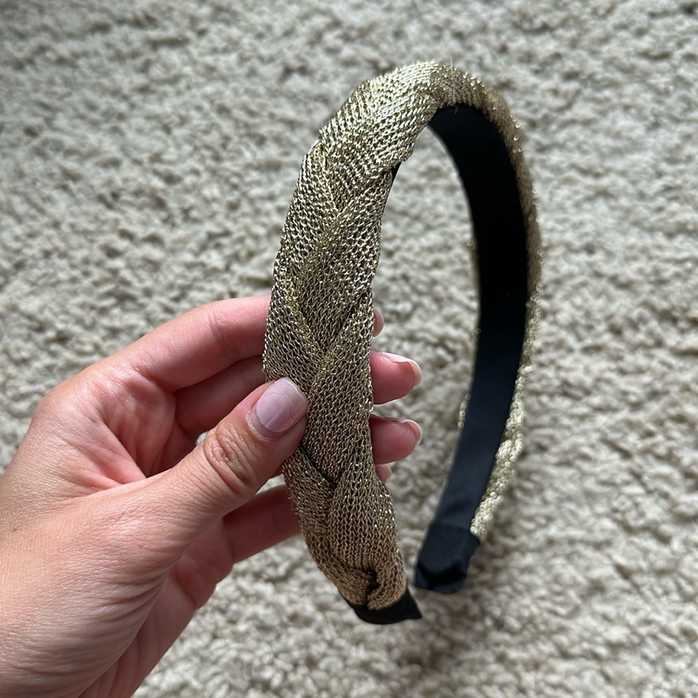 Women’s Natasha Braided Gold Metallic Headband - Picture 3 of 3